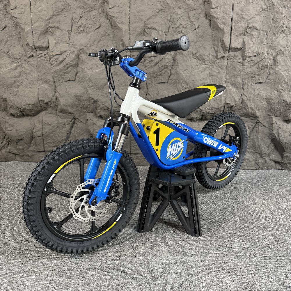 Blue Oway Hus V1 Kids Racing Ebike 16 Inch Off-Road Electric Bike 36V 653W